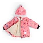 جاكت شتوي بطبعة الفراشات مع غطاء للرأس