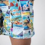 شورت السباحة جزيرة الهروب بطباعة بطاقات بريدية متعددة المناظر من بلو أوريجنال