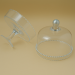 حامل الكيك بقاعدة مع غطاء قبة