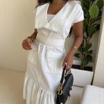 فستان رافل غريس بتصميم بليزر بياقة بدون أكمام