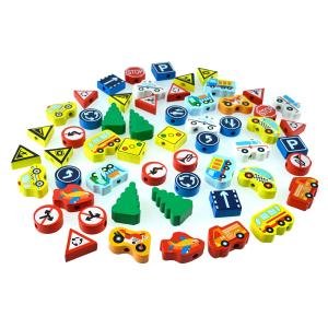 لعبة مكعبات التوصيل الخشبية - حركة المرور