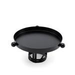 صينية تقديم بقاعدة معدنية مع مقابض زخرفية كروية