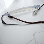 نظارة تنفيذية بدون إطار من التيتانيوم الفضي مع أذرع فائق النحافة