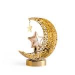 مصباح ليلي على شكل هلال ذهبي ونجمة