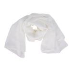 شال قطن وبوليستر بحواف مخيطة – أبيض