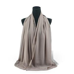 شال قطن وبوليستر بحواف مخيطة – بني فاتح