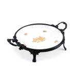 Elegant Round Decorative Serving Tray with Handles