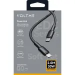 كابل فولتمي باورلينك EDC من النوع C إلى لايتنينج 2.0 متر 3 أمبير 30 واط أسود