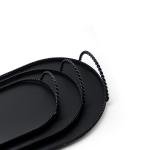 صواني تقديم معدنية بيضاوية بمقابض حبال ملفوفة