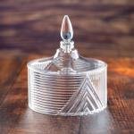 وعاء الحلوى الفاخر المصنوع من الأكريليك، بتصميمه المميز ذي النقش الماسى