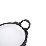 صينية التقديم البيضاوية ذات القاعدة الحديدية باللون الأسود المطفي