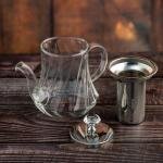 إبريق شاي زجاجي مع مصفاة من الستانلس ستيل - 800 مل