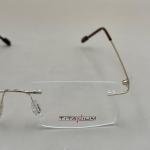 نظارة بدون إطار مصنوعة من التيتانيوم فائق الخفة مع جسر ذهبي