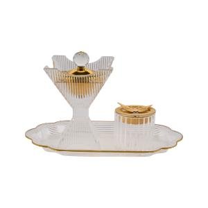 مبخرة انيقة مزخرفة شفافة مع تفاصيل ذهبية