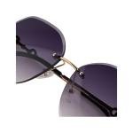 Infiniti - Faceted Edge Rimless Tinted Lens Sunglasses