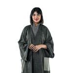 عباية مفتوحة بنسيج مميز مع جيوب