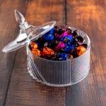 وعاء حلوى أكريليك بتصميم مضلع هندسي ومقبض مدبب