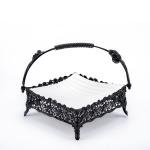 Square Porcelain Serving Tray Iron Base with Handle