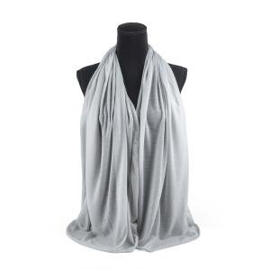 شال قطن وشيفون بحواف مخيطة – فستقي فاتح