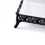 صينية التقديم المستطيلة المصنوعة من البورسلين بأرجل مزخرفة