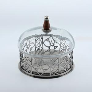 طبق تقديم مزخرف بغطاء أكريليك