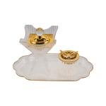 مبخرة انيقة مزخرفة شفافة مع تفاصيل ذهبية