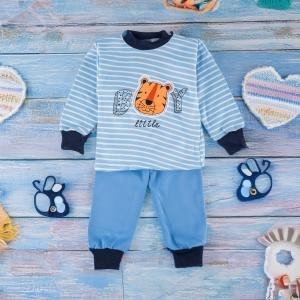 طقم بلوزة بأكمام طويلة وبنطلون بنقشة الأسد للأولاد