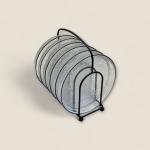 طقم قواعد أكواب زجاجية بنقشة الموج مع حامل