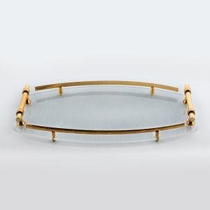 صينية تقديم أكريليك ذهبي