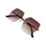 نظارة إنفينيتي بدون إطار بتصميم مربع وعدسات بنية متدرجة