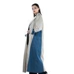 ترنش كوت طويل مع قماش الدينم