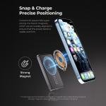 باور بانك لاسلكي مغناطيسي Brave Ultra Slim 10000mAh بقوة 15W – مع حامل متوافق مع MagSafe (رمادي)