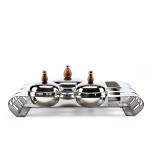 صينية تقديم التمور الهندية الفاخرة المقطوعة بالليزر - فضي