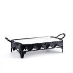 صينية تقديم الحلوى المصنوعة من البورسلين بمقابض