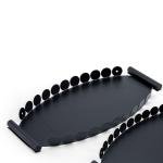 صواني تقديم معدنية بيضاوية بحواف دائرية