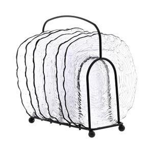 طقم صحون تقديم زجاج مع ستاند - حامل صحون