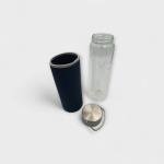 زجاجة مزدوجة الجدار مع عازل حراري وغطاء كحلي