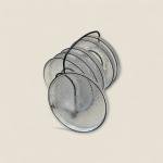 طقم قواعد أكواب زجاجية بنقشة الموج مع حامل