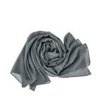 Cotton and Chiffon Scarf with Fine Stitch Edges - Moss Grey