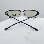 نظارة مستطيلة هندسية بلون أزرق ساتان من HEO Hustle