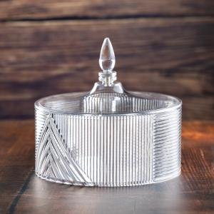 وعاء حلوى من الأكريليك بتصميم مضلع هندسي ومقبض مدبب