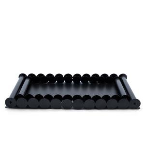 صينية تقديم معدنية مستطيلة عصرية - مجموعة من 2