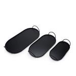 صواني تقديم معدنية بيضاوية بمقابض حبال ملفوفة