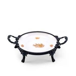 مجموعة من صينيتين مستطيلتين من الستانليس ستيلبمقابض ملتوية