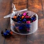 وعاء حلوى من الأكريليك بتصميم مضلع هندسي ومقبض مدبب