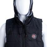 سترة مبطنة بدون أكمام مع غطاء للرأس