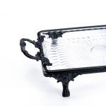 صينية تقديم الحلوى الكريستالية المستطيلة