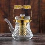 إبريق شاي من زجاج البورسليكات - 1000 مل