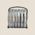 طقم قواعد أكواب زجاجية بنقشة الموج مع حامل