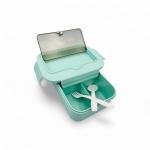 لانش بوكس مزدوج الطبقات مع أدوات مدمجة